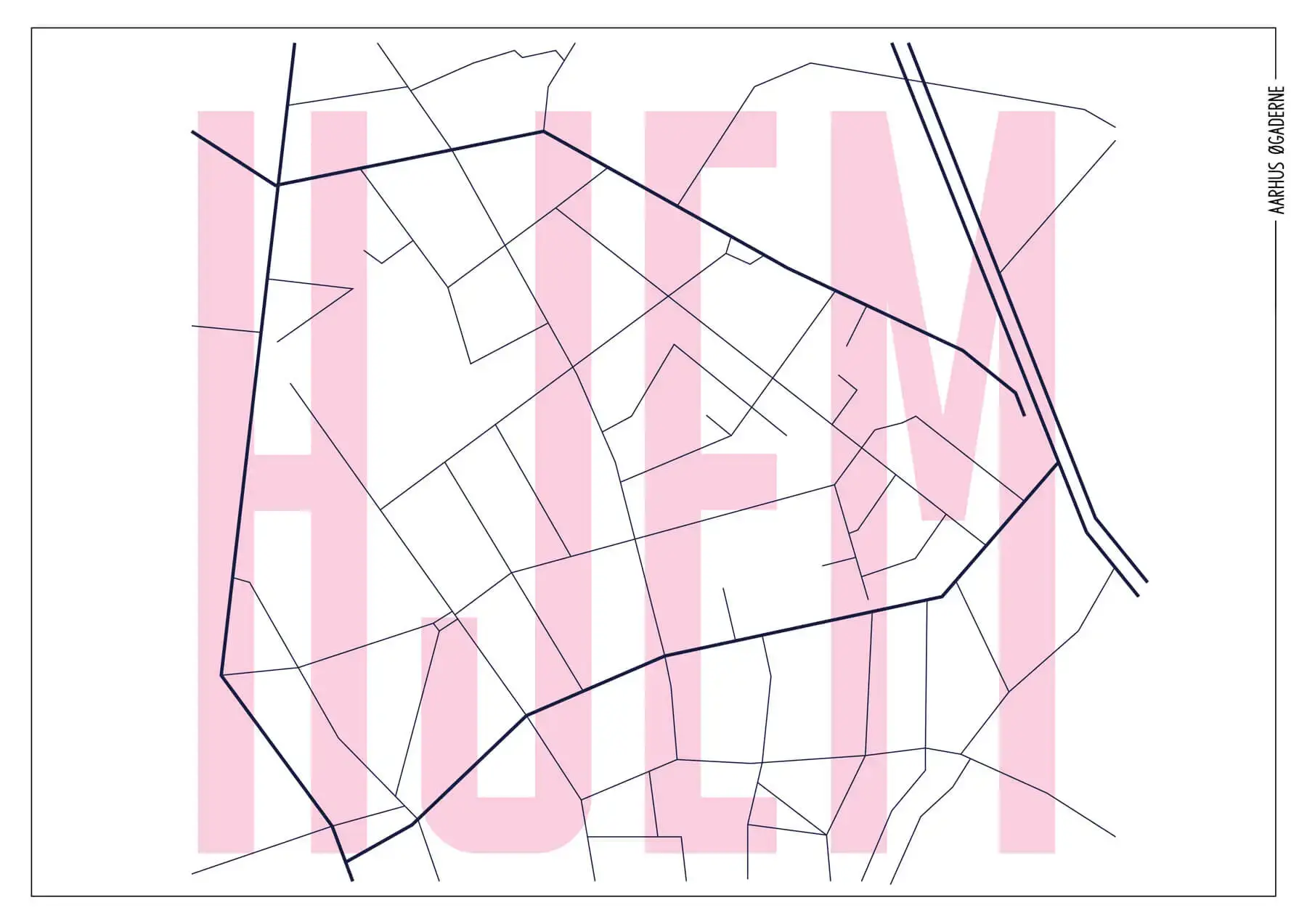 Map from the Island streets in Aarhus - Øgaderne