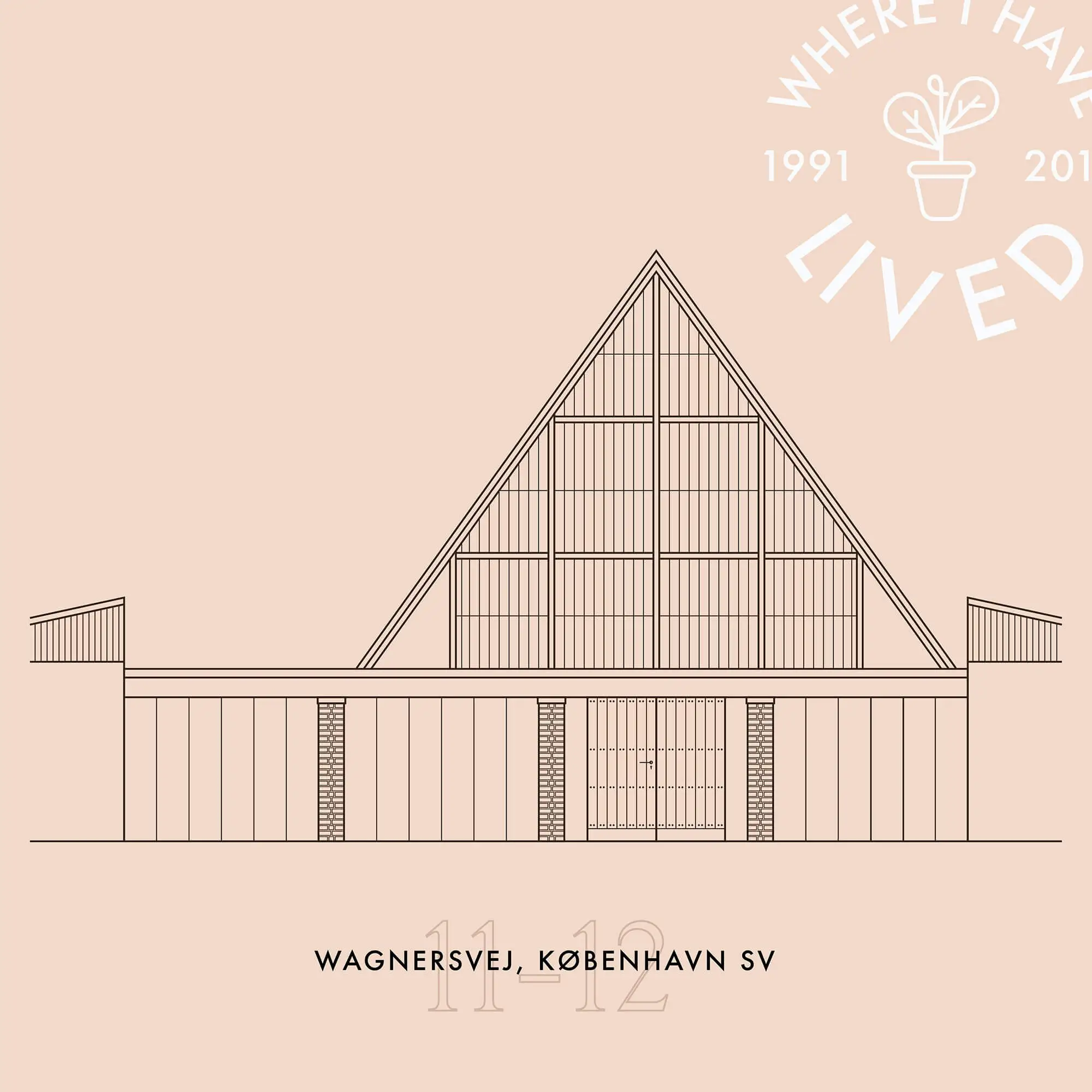 Vector image of an old church turned into a scout center